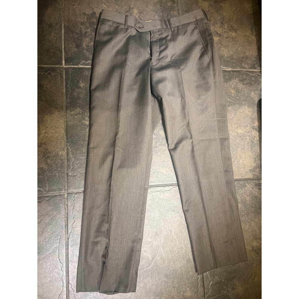 Vitarelli Mens Gray Flat Front Dress Pants Trousers Size 32S Charcoal Business